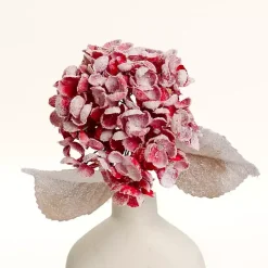 Snowy Red Hydrangea Stems, Set of 2