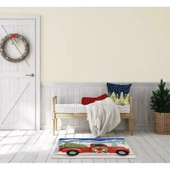 Snowy Red Truck Doormat, 24x36
