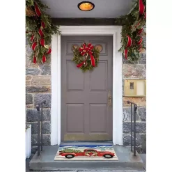 Snowy Red Truck Doormat, 24x36