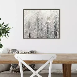 Snowy Scene with Owl Canvas Wall Plaque