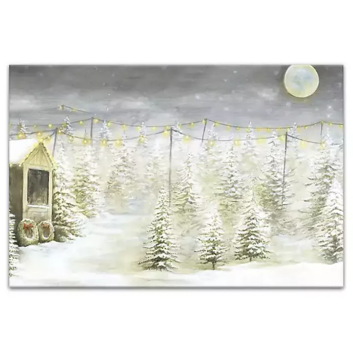 Snowy Tree Farm Canvas Art Print