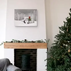 Snowy Truck Canvas Art Print