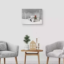 Snowy Truck Canvas Art Print