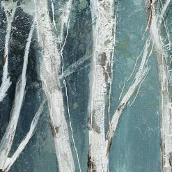 Soft Birch on Blue Canvas Art Print