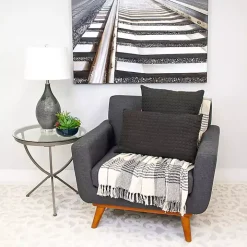 Solid Charcoal Textured Pillow