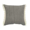 Solid Gray Accent Pillow with Fringe