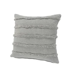 Solid Gray Tufted Accent Pillow