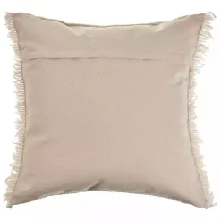 Solid Ivory Accent Pillow with Fringe