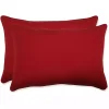 Solid Red Outdoor Lumbar Pillows, Set of 2