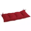 Solid Red Tufted Outdoor Settee Cushion