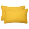 Solid Yellow Outdoor Lumbar Pillows, Set of 2