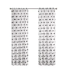Sophie Black Pom Pom Curtain Panel, 63 in.