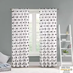 Sophie Black Pom Pom Curtain Panel, 63 in.