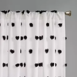 Sophie Black Pom Pom Curtain Panel, 63 in.