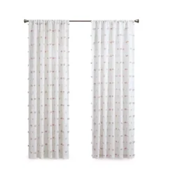 Sophie Blush Pom Pom Curtain Panel, 84 in.