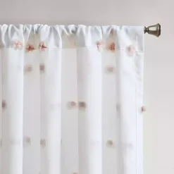 Sophie Blush Pom Pom Curtain Panel, 84 in.