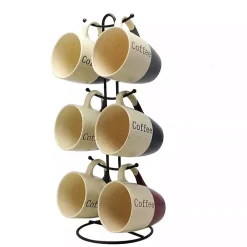 Speckled 6-pc. Coffee Mugs with Stand