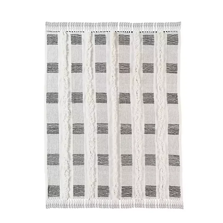 Spencer Gray and White Plaid Throw