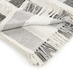 Spencer Gray and White Plaid Throw