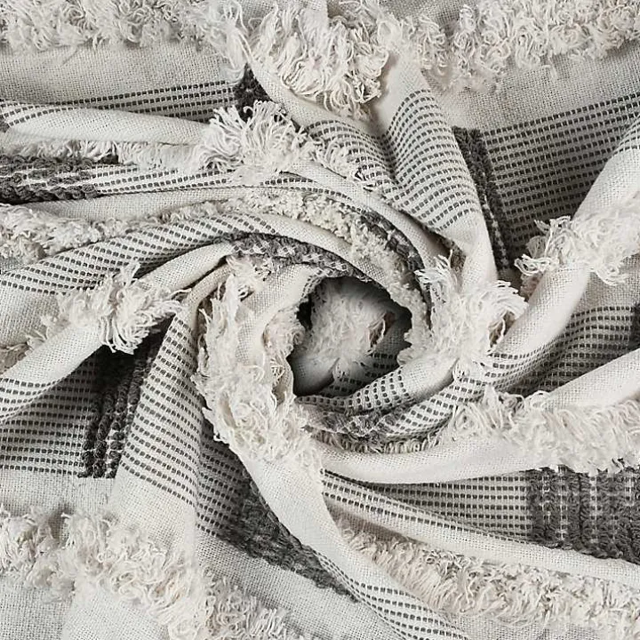 Spencer Gray and White Plaid Throw