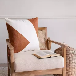 Spice & Ivory Geometric Colorblock Throw Pillow