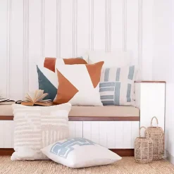 Spice & Ivory Geometric Colorblock Throw Pillow