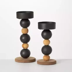 Spiked Sphere 2-pc. Pillar Candle Holder Set