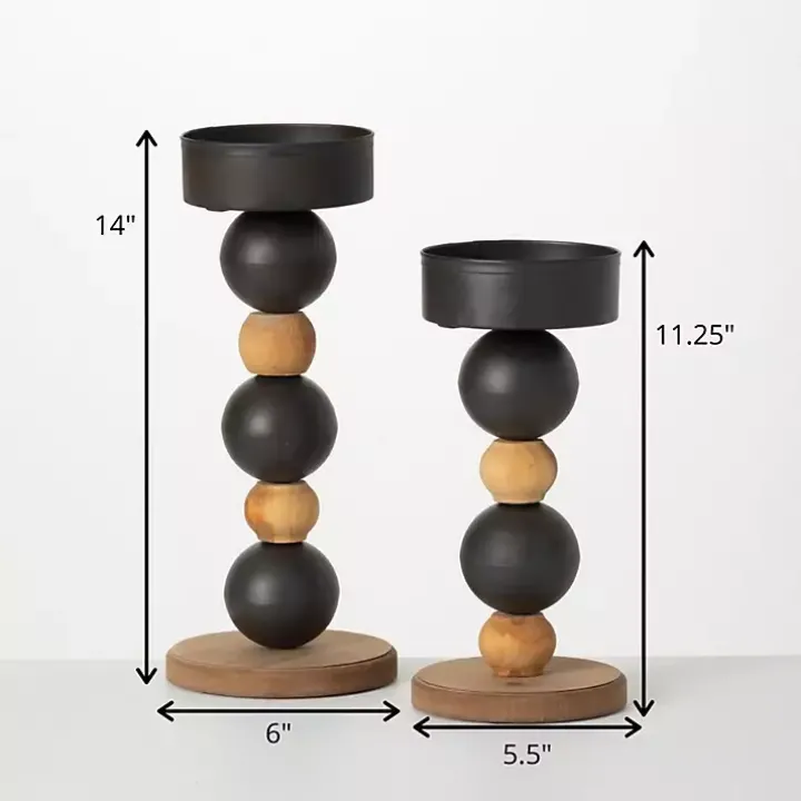 Spiked Sphere 2-pc. Pillar Candle Holder Set