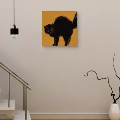 Spooky Black Cat Canvas Art Print