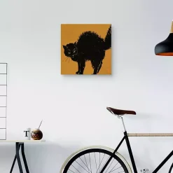 Spooky Black Cat Canvas Art Print