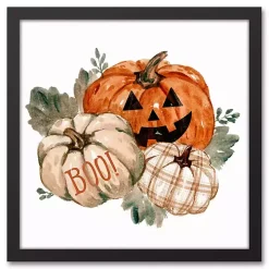 Spooky Chic Pumpkins Halloween Plaque