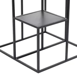 Square Black Iron Frame 4-Tier Plant Stand