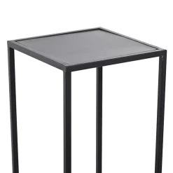 Square Black Iron Frame 4-Tier Plant Stand