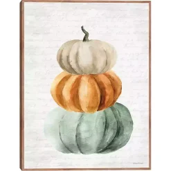 Stacked Autumn Pumpkins Harvest Wall Plaque