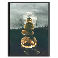 Stacked Jack O'Lanterns Giclee Canvas Art Print