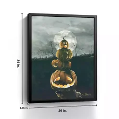 Stacked Jack O'Lanterns Giclee Canvas Art Print