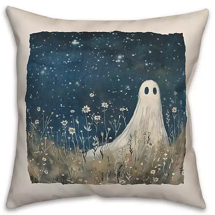Stargazing Ghost Throw Pillow