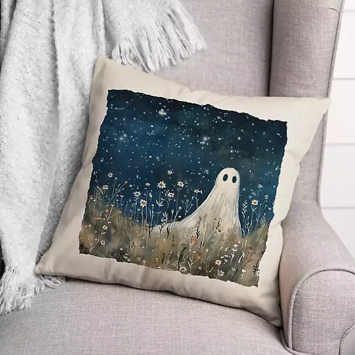 Stargazing Ghost Throw Pillow