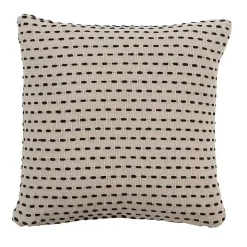 Stitch Line Cream Throw Pillow