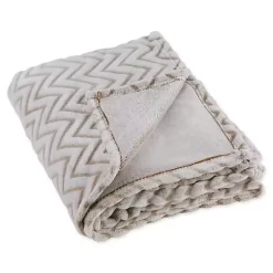 Stone Chevron Plush Throw