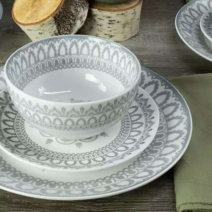 Stone Lila Patterned 12-pc. Dinnerware Set