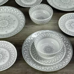 Stone Lila Patterned 12-pc. Dinnerware Set