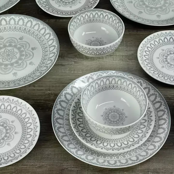 Stone Lila Patterned 12-pc. Dinnerware Set