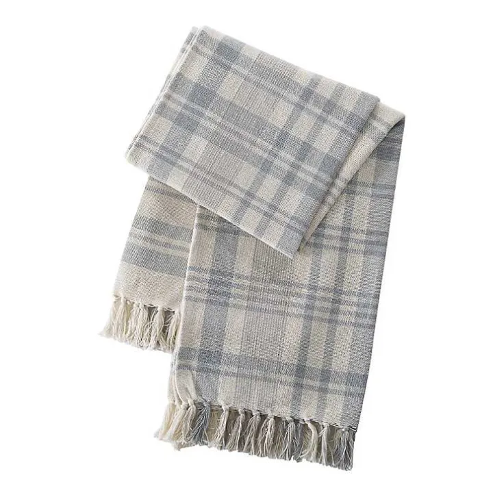 Stone Plaid Cotton Throw