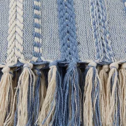 Stonewash Blue Braided Fringe Throw