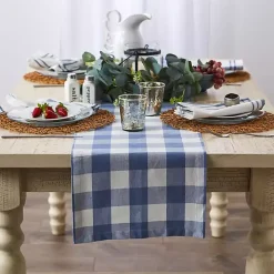 Stonewash Blue Buffalo Check Table Runner, 72 in.