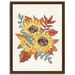 Sunflower and Fall Foliage Framed Canvas Art Print