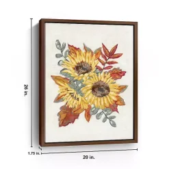 Sunflower and Fall Foliage Framed Canvas Art Print
