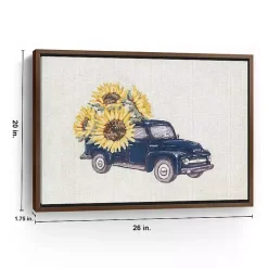 Sunflower Farm Truck Framed Canvas Art Print
