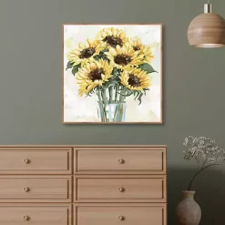 Sunny Sunflowers Framed Canvas Art Print